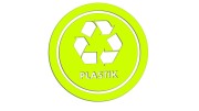 Naklejka PLASTIK - segregacja odpadów żółty neon