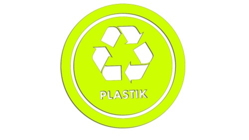 Naklejka PLASTIK - segregacja odpadów żółty neon