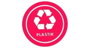 Naklejka PLASTIK - segregacja odpadów różowy neon
