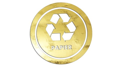Naklejka PAPIER - segregacja odpadów złoty chrom