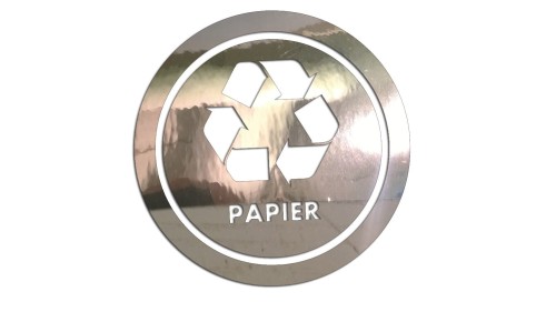 Naklejka PAPIER - segregacja odpadów chrom