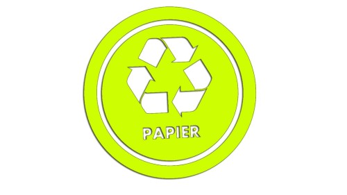 Naklejka PAPIER - segregacja odpadów żółty neon