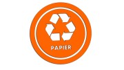 Naklejka PAPIER - segregacja odpadów pomarańczowy neon