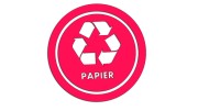 Naklejka PAPIER - segregacja odpadów różowy neon