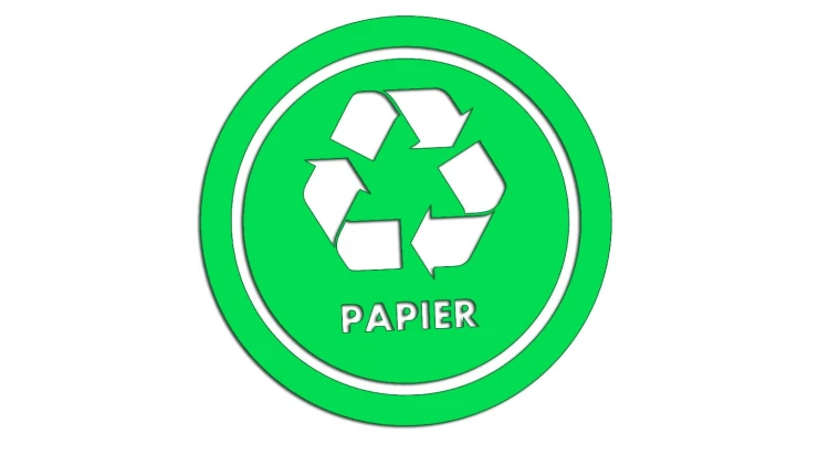 Naklejka PAPIER - segregacja odpadów zielony neon