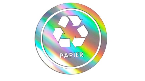 Naklejka PAPIER - segregacja odpadów holograficzna