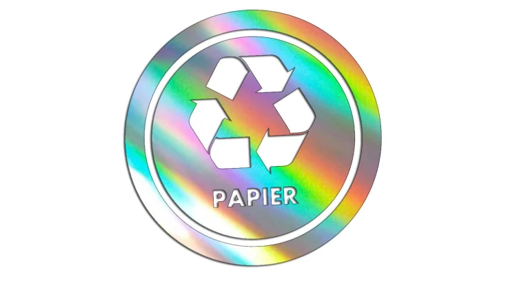 Naklejka PAPIER - segregacja odpadów holograficzna