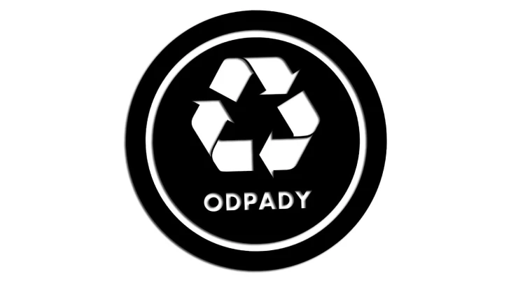Naklejka ODPADY - segregacja odpadów czarna