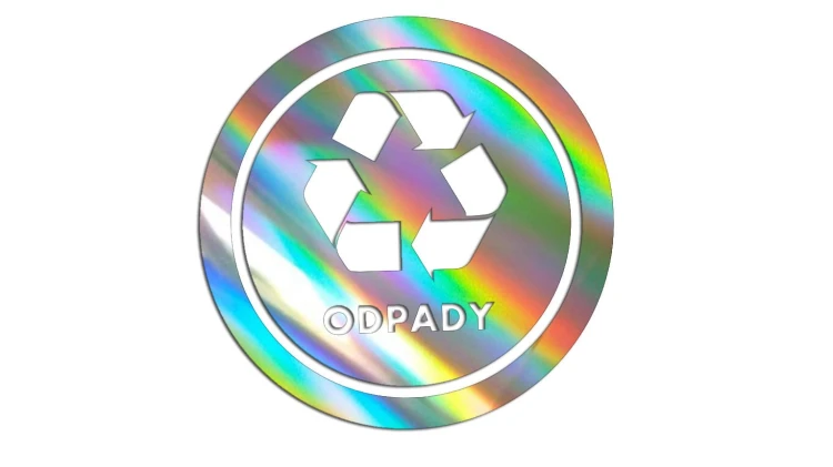 Naklejka ODPADY - segregacja odpadów holograficzna