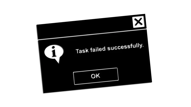 naklejka task failed successfully czarna