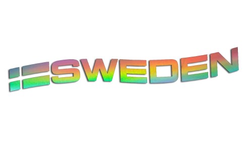 Naklejka SWEDEN - Flaga Szwecji (Fala) do Saab Scania Volvo holograficzna