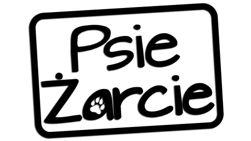 Naklejka PSIE ŻARCIE - Etykieta na Pojemnik z Karmą czarna