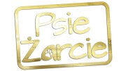 Naklejka PSIE ŻARCIE - Etykieta na Pojemnik z Karmą złoty chrom