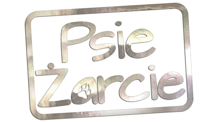 Naklejka PSIE ŻARCIE - Etykieta na Pojemnik z Karmą chrom