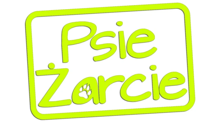 Naklejka PSIE ŻARCIE - Etykieta na Pojemnik z Karmą żółty neon