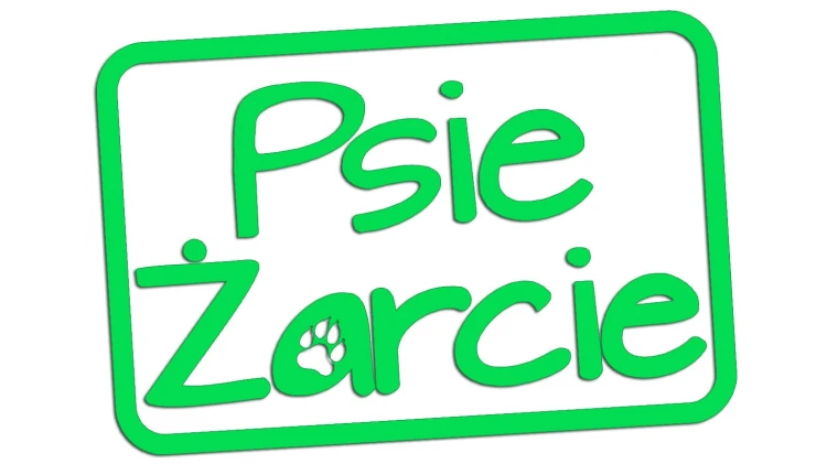 Naklejka PSIE ŻARCIE - Etykieta na Pojemnik z Karmą zielony neon