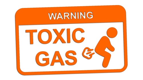 Naklejka WARNING TOXIC GAS - Śmieszny Znak pomarańczowy neon