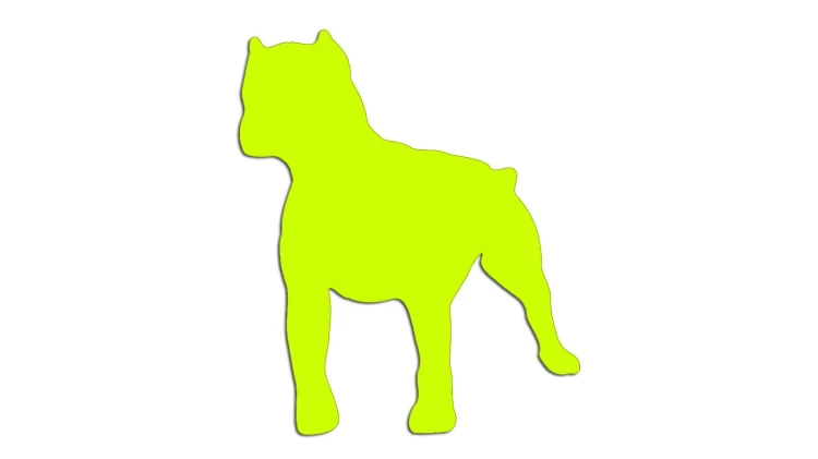 Naklejka PITBULL - Sylwetka Psa - Drapieżny Wzór żółty neon