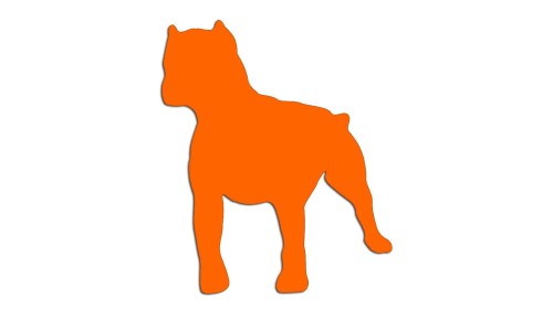 Naklejka PITBULL - Sylwetka Psa - Drapieżny Wzór pomarańczowy neon