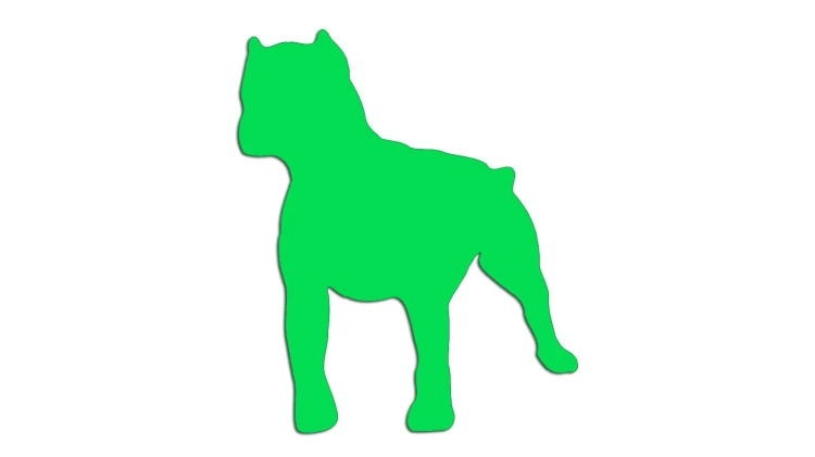 Naklejka PITBULL - Sylwetka Psa - Drapieżny Wzór zielony neon