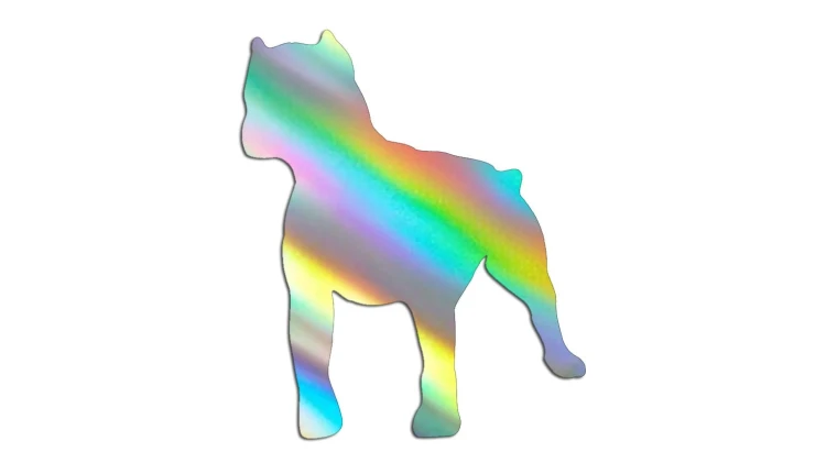Naklejka PITBULL - Sylwetka Psa - Drapieżny Wzór holograficzna