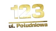 Naklejka PERSONALIZOWANA Adresowa - Numer Domu / Ulica złoty chrom