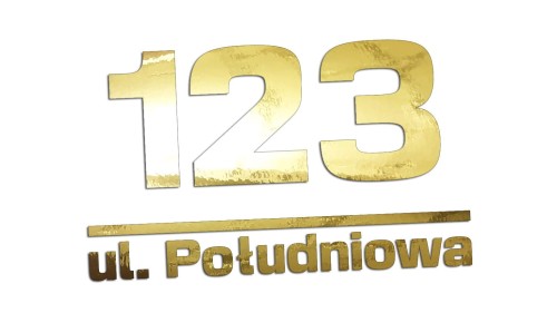 Naklejka PERSONALIZOWANA Adresowa - Numer Domu / Ulica złoty chrom