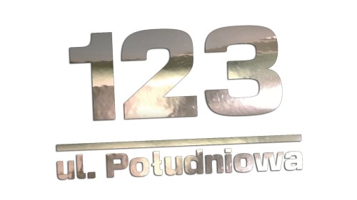 Naklejka PERSONALIZOWANA Adresowa - Numer Domu / Ulica chrom