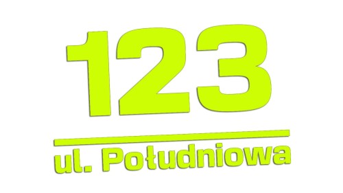 Naklejka PERSONALIZOWANA Adresowa - Numer Domu / Ulica żółty neon