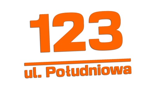 Naklejka PERSONALIZOWANA Adresowa - Numer Domu / Ulica pomarańczowy neon