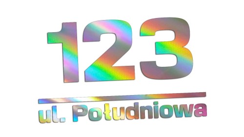 Naklejka PERSONALIZOWANA Adresowa - Numer Domu / Ulica holograficzna