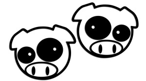 Naklejki ŚWINIA ŚWINKA PIG do SUBARU  lewa i prawa - kolory - połysk/mat