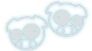 Naklejki ŚWINIA ŚWINKA PIG do SUBARU  lewa i prawa - kolory odblaskowe