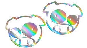 Naklejki ŚWINIA ŚWINKA PIG do SUBARU  lewa i prawa - holograficzna