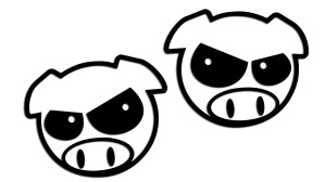 Naklejki ŚWINIA ŚWINKA PIG ZŁA do SUBARU  lewa i prawa - kolory - połysk/mat