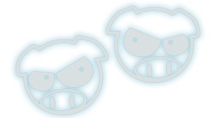 Naklejki ŚWINIA ŚWINKA PIG ZŁA do SUBARU  lewa i prawa - kolory odblaskowe