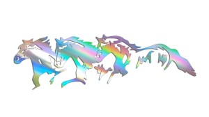 TRZY KONIE - KOŃ - OGIER - RUMAK - holograficzna