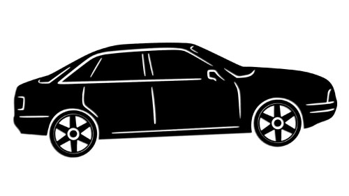 Naklejka AUDI 80 - Sylwetka Boczna - Profil Samochodu Klasyk - czarna