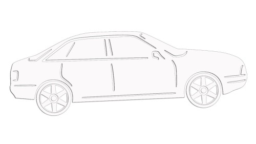 Naklejka AUDI 80 - Sylwetka Boczna - Profil Samochodu Klasyk - biała