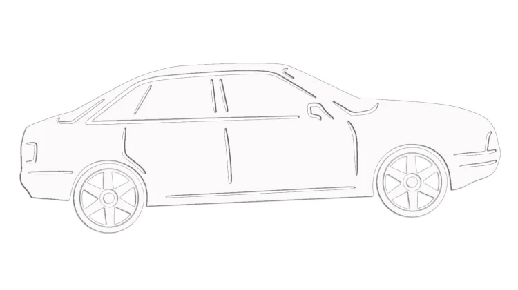 Naklejka AUDI 80 - Sylwetka Boczna - Profil Samochodu Klasyk - biała