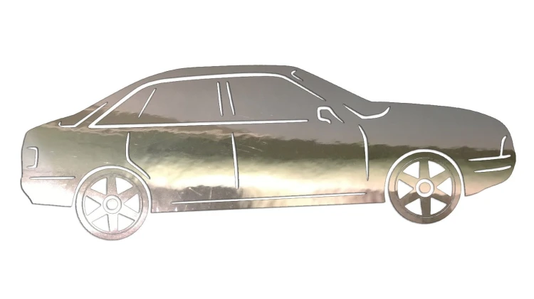 Naklejka AUDI 80 - Sylwetka Boczna - Profil Samochodu Klasyk - chrom