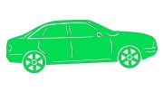 Naklejka AUDI 80 - Sylwetka Boczna - Profil Samochodu Klasyk - zielony neon