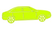 Naklejka AUDI 80 - Sylwetka Boczna - Profil Samochodu Klasyk - żółty neon