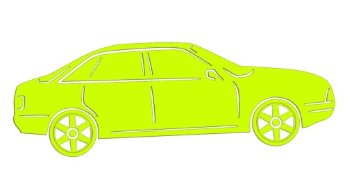 Naklejka AUDI 80 - Sylwetka Boczna - Profil Samochodu Klasyk - żółty neon