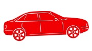 Naklejka AUDI 80 - Sylwetka Boczna - Profil Samochodu Klasyk - czerwony neon