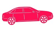 Naklejka AUDI 80 - Sylwetka Boczna - Profil Samochodu Klasyk - różowy neon