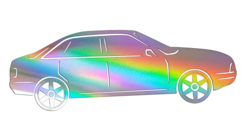Naklejka AUDI 80 - Sylwetka Boczna - Profil Samochodu Klasyk - holograficzna