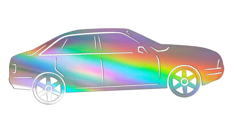 Naklejka AUDI 80 - Sylwetka Boczna - Profil Samochodu Klasyk - holograficzna
