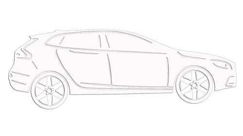 Naklejka VOLVO V40 II - Sylwetka Boczna - Profil Samochodu Hatchback - biała