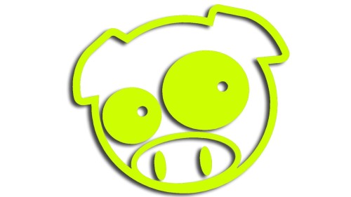Naklejka SUBARU PIG - Klasyczna Świnka Subaru - Rajdowa JDM żółty neon